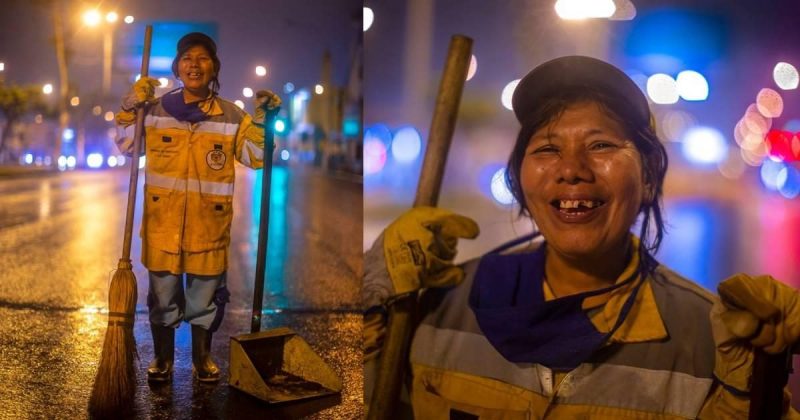 Photo of Il sorriso allegro di una madre che spazza la città per pagare gli studi di sua figlia