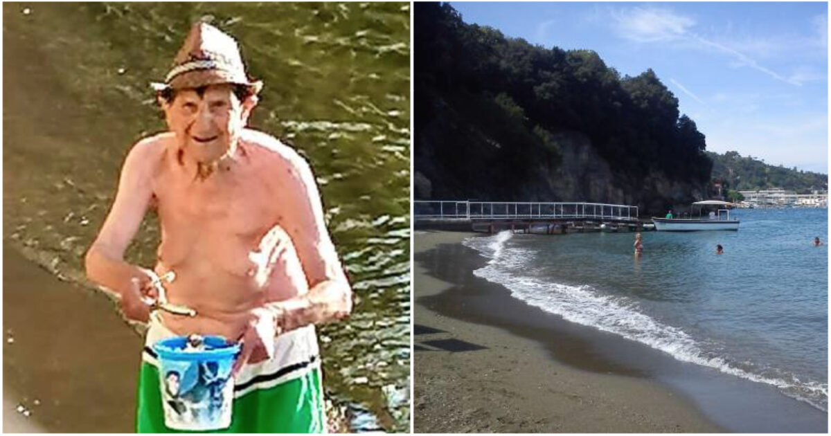 Vittorio, il pensionato che ripulisce la spiaggia della sua città