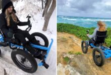 Photo of Un uomo costruisce una sedia a rotelle fuoristrada per permettere alla moglie disabile di andare ovunque. Il veicolo oggi viene prodotto in serie