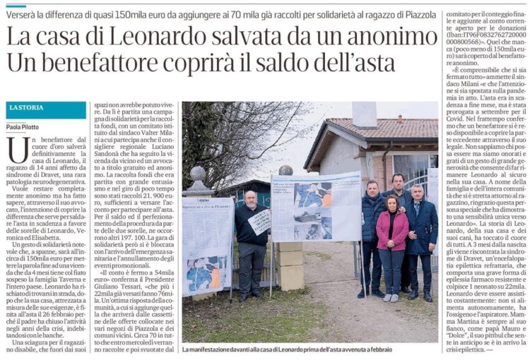 Benefattore anonimo di Padova salva la casa di Leonardo 