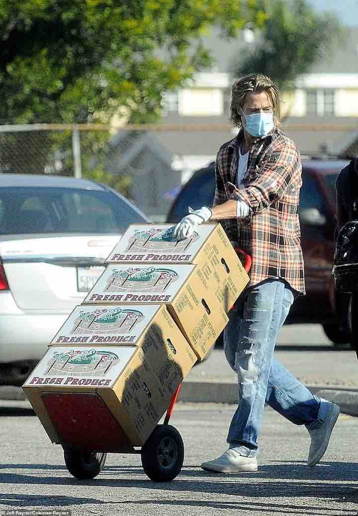 Brad Pitt volontario frutta e verdura