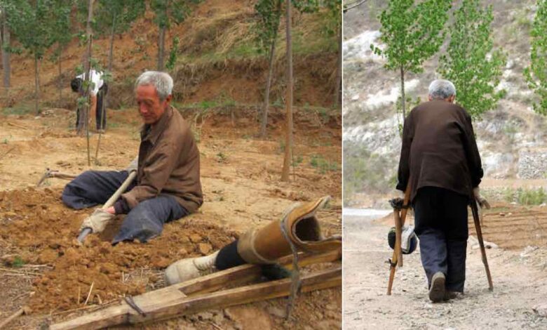 Un anziano disabile pianta alberi per quasi 20 ann