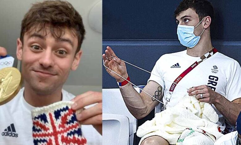 Tom Daley realizza maglione di lana