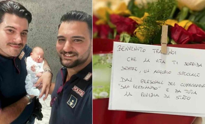 Poliziotto aiuta una donna