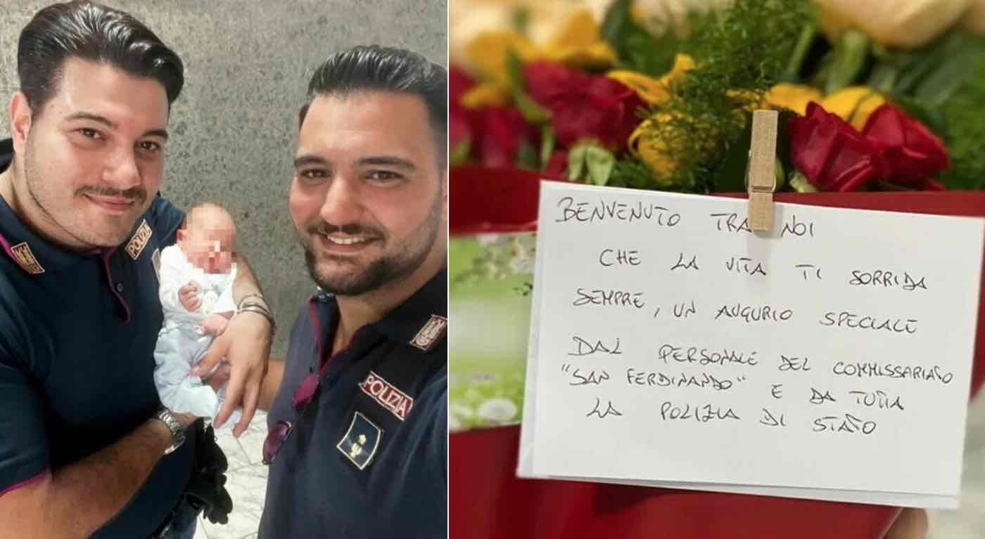 Poliziotto aiuta una donna